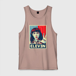 Майка мужская хлопок Stranger Things Eleven, цвет: пыльно-розовый