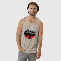 Майка мужская хлопок Stranger Things Moon, цвет: миндальный — фото 2