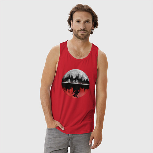 Мужская майка Stranger Things Moon / Красный – фото 3