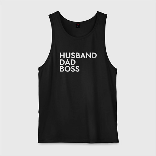 Мужская майка Husband, dad, boss / Черный – фото 1
