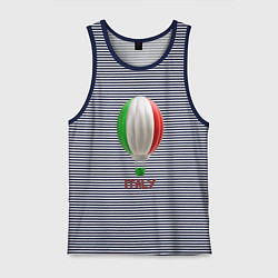 Майка мужская хлопок 3d aerostat Italy flag, цвет: синяя тельняшка