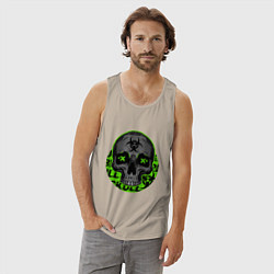 Майка мужская хлопок SKULL TOXIC, цвет: миндальный — фото 2