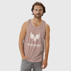 Майка мужская хлопок Кровавые ангелы лого винтаж, цвет: пыльно-розовый — фото 2