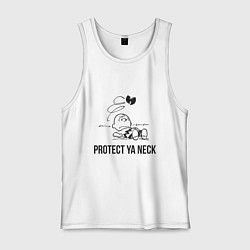 Майка мужская хлопок WU Protect Ya Neck, цвет: белый