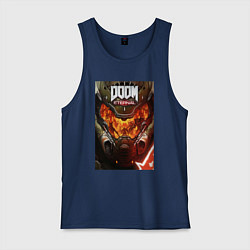 Майка мужская хлопок Doom eternal - poster, цвет: тёмно-синий