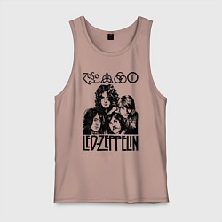 Майка мужская хлопок Led Zeppelin Black, цвет: пыльно-розовый