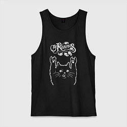 Майка мужская хлопок The Rasmus рок кот, цвет: черный