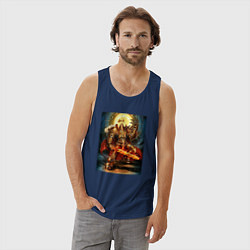 Майка мужская хлопок Император человечества, цвет: тёмно-синий — фото 2