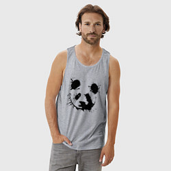 Майка мужская хлопок Прикольный панда - клякса, цвет: меланж — фото 2