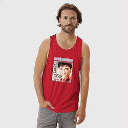 Майка мужская хлопок Юрий Шатунов в юности, цвет: красный — фото 2