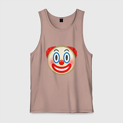 Майка мужская хлопок Эмодзи Клоун, цвет: пыльно-розовый