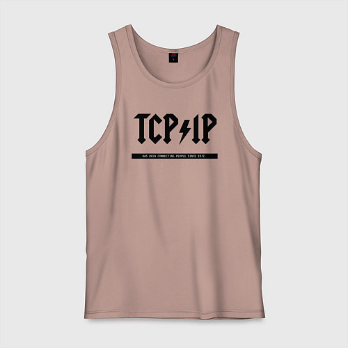 Мужская майка TCPIP Connecting people since 1972 / Пыльно-розовый – фото 1