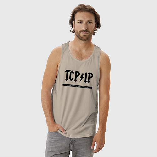 Мужская майка TCPIP Connecting people since 1972 / Миндальный – фото 3
