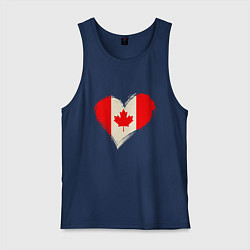 Майка мужская хлопок Сердце - Канада, цвет: тёмно-синий