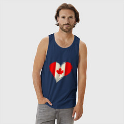 Майка мужская хлопок Сердце - Канада, цвет: тёмно-синий — фото 2