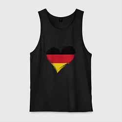 Майка мужская хлопок Сердце - Германия, цвет: черный