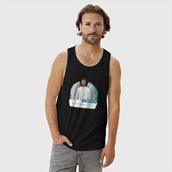 Майка мужская хлопок Дино Ты меня портишь, цвет: черный — фото 2