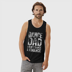 Майка мужская хлопок Дэнц папа - я не танцую, я спонсирую, цвет: черный — фото 2