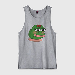 Майка мужская хлопок Лягушка Пепе девочка, цвет: меланж