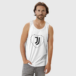 Майка мужская хлопок Лого Juventus в сердечке, цвет: белый — фото 2