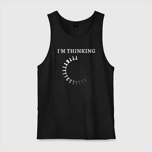 Мужская майка Я думаю шахматная загрузка / Черный – фото 1