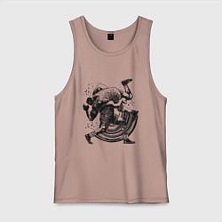 Майка мужская хлопок Борьба, цвет: пыльно-розовый