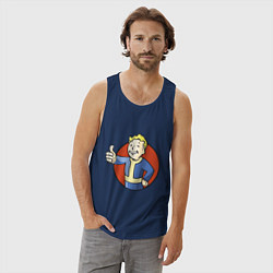 Майка мужская хлопок Vault boy like, цвет: тёмно-синий — фото 2