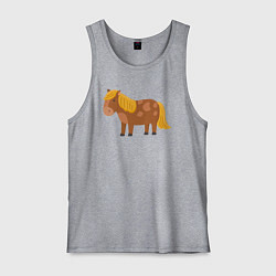 Майка мужская хлопок Милый маленький пони, цвет: меланж