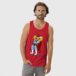 Майка мужская хлопок Duffman - Simpsons, цвет: красный — фото 2