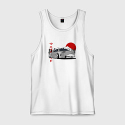 Майка мужская хлопок Mazda RX7 Weilside Back View JDM Retro, цвет: белый