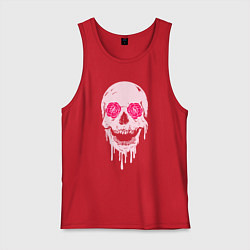 Майка мужская хлопок Jolly skull, цвет: красный