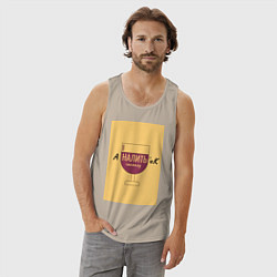 Майка мужская хлопок Аналитик, цвет: миндальный — фото 2