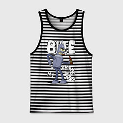 Майка мужская хлопок Bender shiny ass, цвет: черная тельняшка