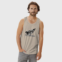 Майка мужская хлопок Хонда логотип, цвет: миндальный — фото 2