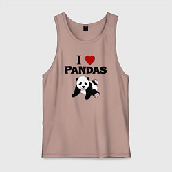 Мужская майка I love Panda - люблю панд