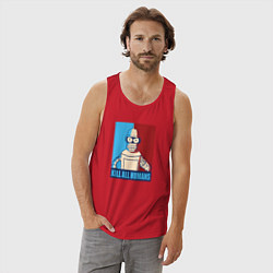 Майка мужская хлопок Bender Futurama, цвет: красный — фото 2