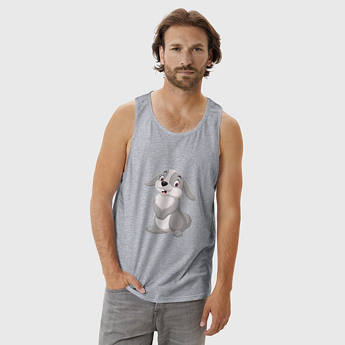 Мужская майка Милашка Кролик / Меланж – фото 3