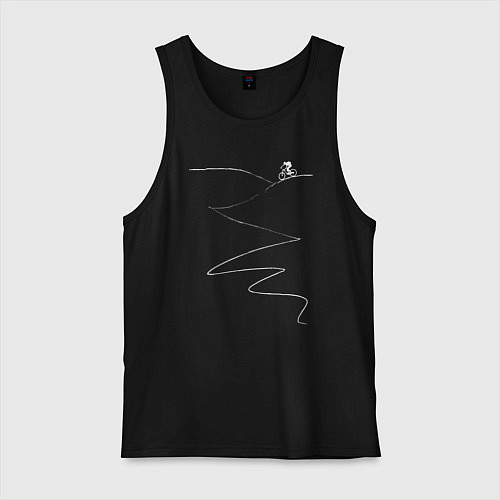 Мужская майка Велосипед в горах / Черный – фото 1