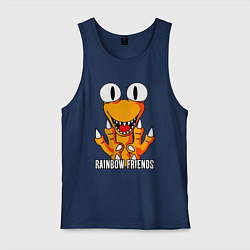 Майка мужская хлопок Радужные друзья - Оранжевый, цвет: тёмно-синий