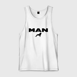 Майка мужская хлопок MAN лев, цвет: белый
