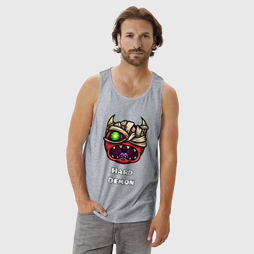 Мужская майка Geometry Dash hard demon / Меланж – фото 3