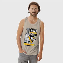 Майка мужская хлопок Питтсбург Пингвинз НХЛ, цвет: миндальный — фото 2