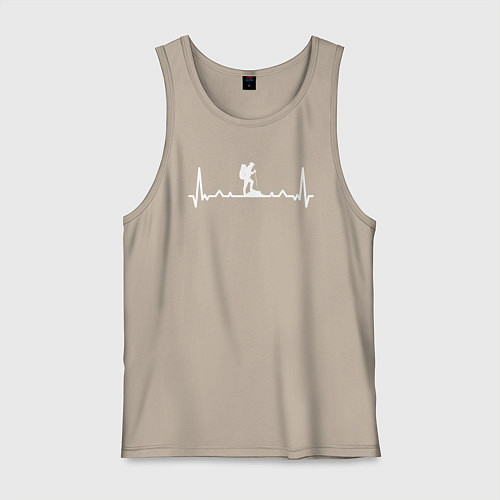 Мужская майка Настоящий турист / Миндальный – фото 1