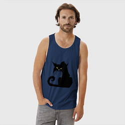 Майка мужская хлопок Black cat, цвет: тёмно-синий — фото 2