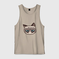 Мужская майка Мем недовольный кот