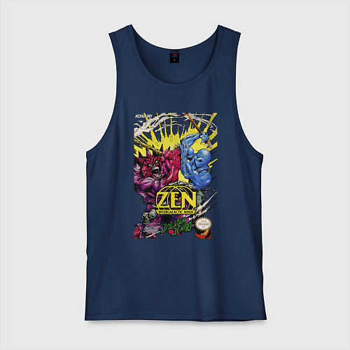 Мужская майка Zen - intergalactic ninja / Тёмно-синий – фото 1