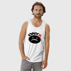 Майка мужская хлопок Onyx logo black, цвет: белый — фото 2