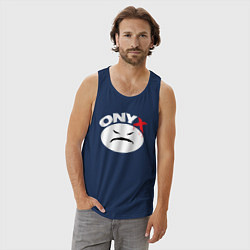 Майка мужская хлопок Onyx logo white, цвет: тёмно-синий — фото 2