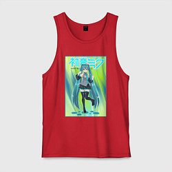 Майка мужская хлопок Хацунэ Мику, цвет: красный