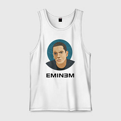 Майка мужская хлопок Eminem поп-арт, цвет: белый